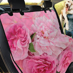 Peony And Rose Print Pet Car Back Seat Cover