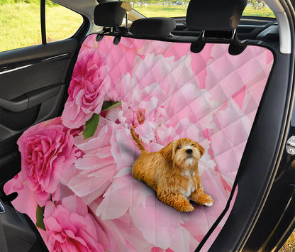Peony And Rose Print Pet Car Back Seat Cover