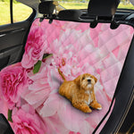 Peony And Rose Print Pet Car Back Seat Cover