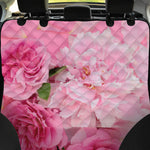 Peony And Rose Print Pet Car Back Seat Cover