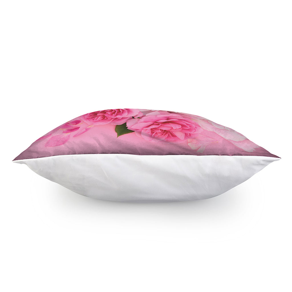 Peony And Rose Print Pillow Cover