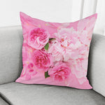 Peony And Rose Print Pillow Cover