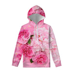 Peony And Rose Print Pullover Hoodie
