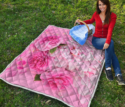 Peony And Rose Print Quilt