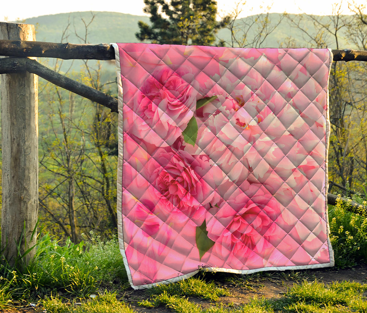 Peony And Rose Print Quilt