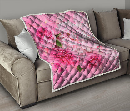 Peony And Rose Print Quilt