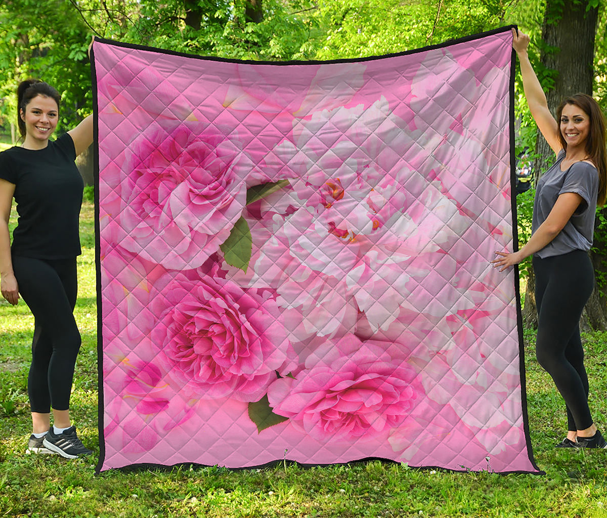 Peony And Rose Print Quilt