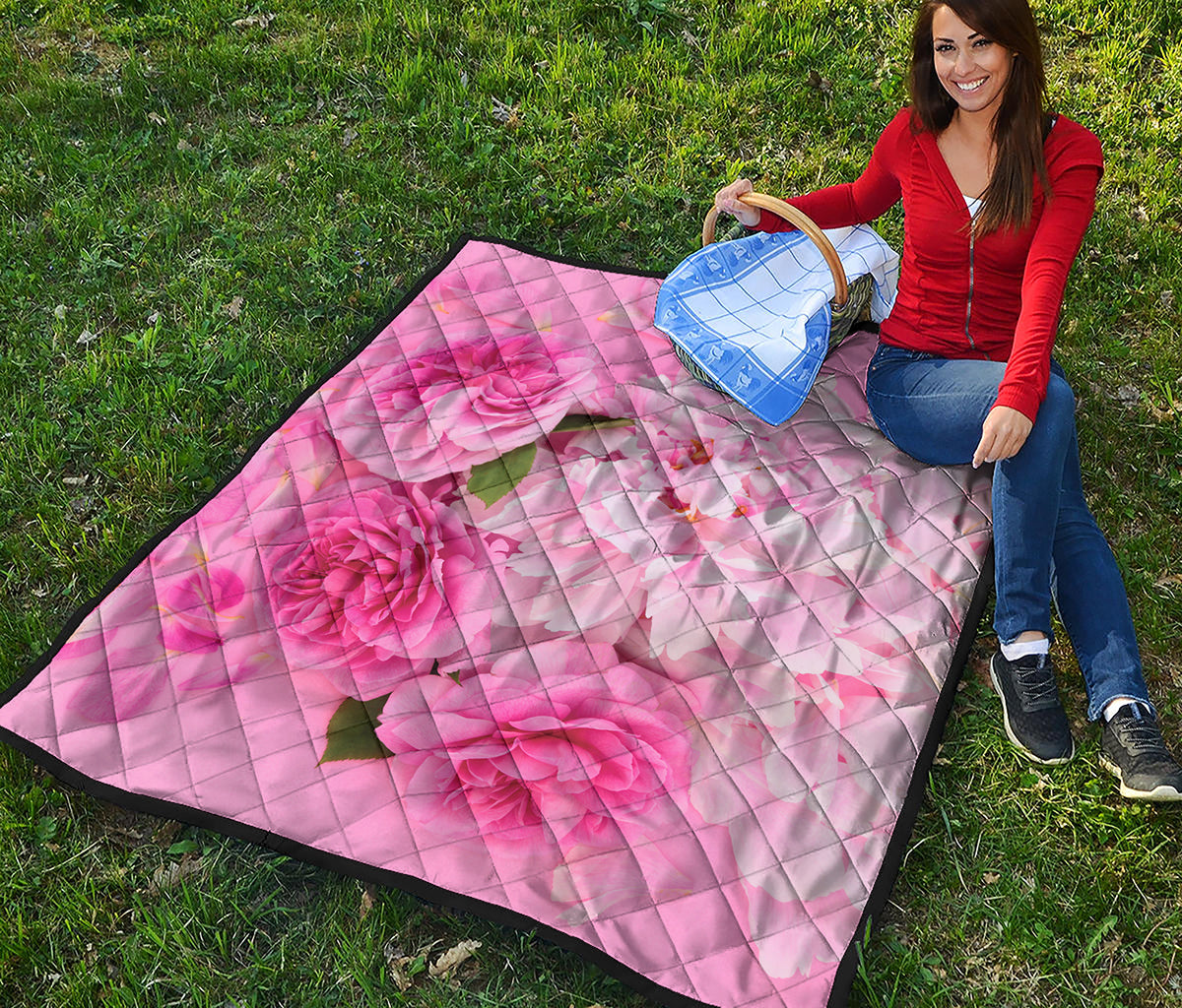 Peony And Rose Print Quilt