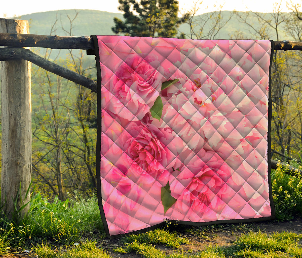 Peony And Rose Print Quilt