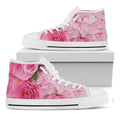 Peony And Rose Print White High Top Sneakers