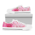 Peony And Rose Print White Low Top Sneakers
