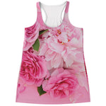 Peony And Rose Print Women's Racerback Tank Top