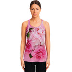Peony And Rose Print Women's Racerback Tank Top