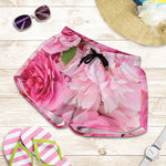 Peony And Rose Print Women's Shorts