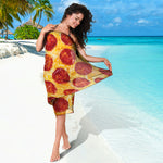 Pepperoni Pizza Print Beach Sarong Wrap