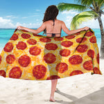 Pepperoni Pizza Print Beach Sarong Wrap