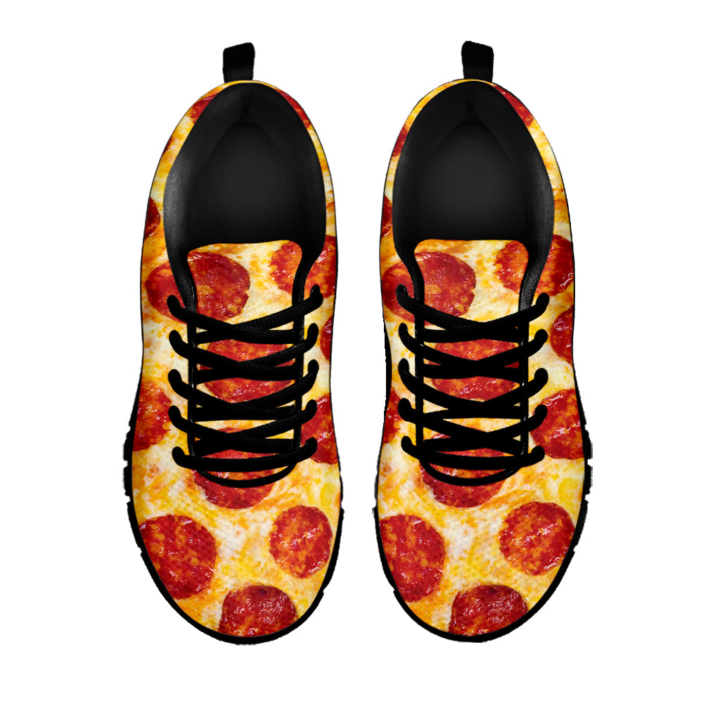 Pepperoni Pizza Print Black Sneakers
