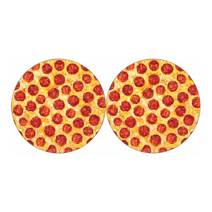 Pepperoni Pizza Print Car Coasters