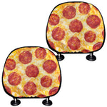 Pepperoni Pizza Print Car Headrest Covers