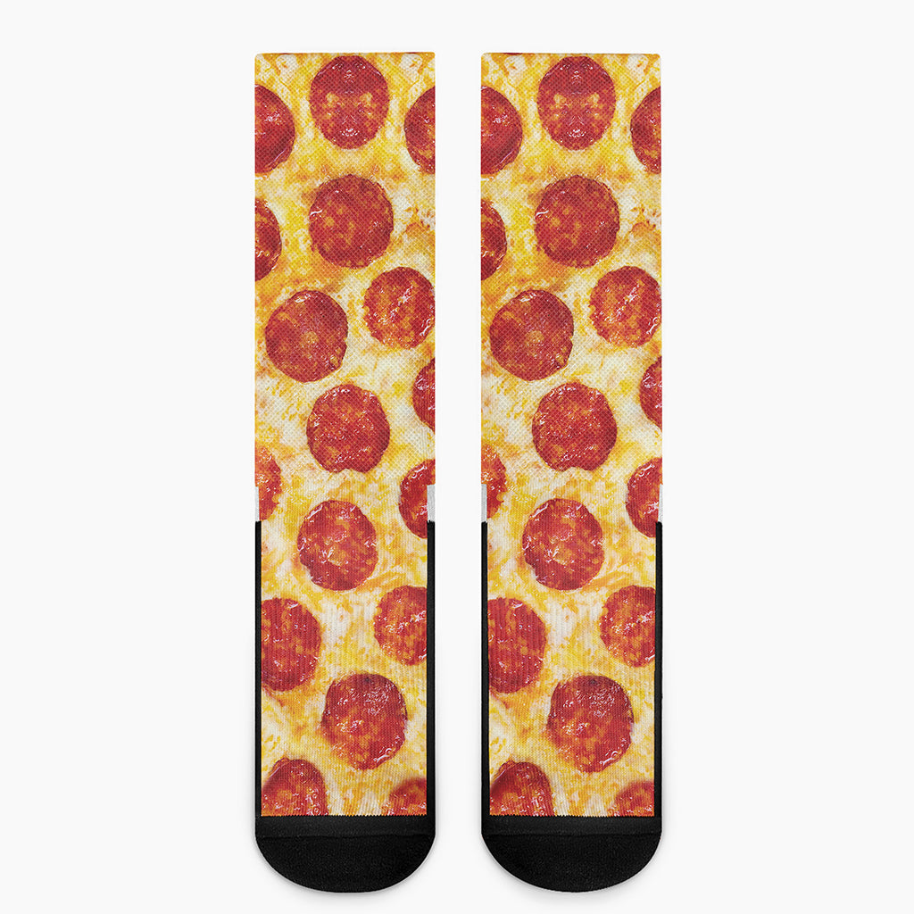 Pepperoni Pizza Print Crew Socks