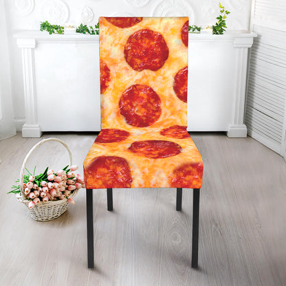 Pepperoni Pizza Print Dining Chair Slipcover