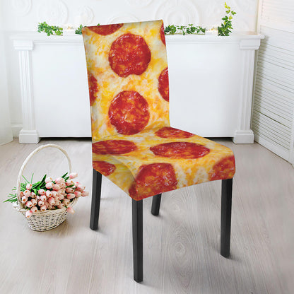 Pepperoni Pizza Print Dining Chair Slipcover