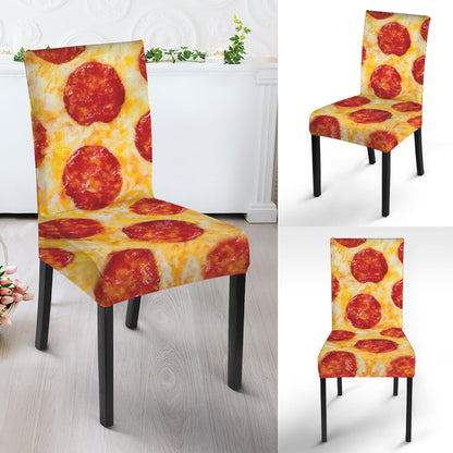 Pepperoni Pizza Print Dining Chair Slipcover