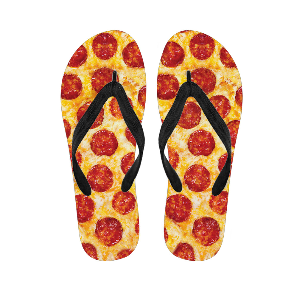 Pepperoni Pizza Print Flip Flops