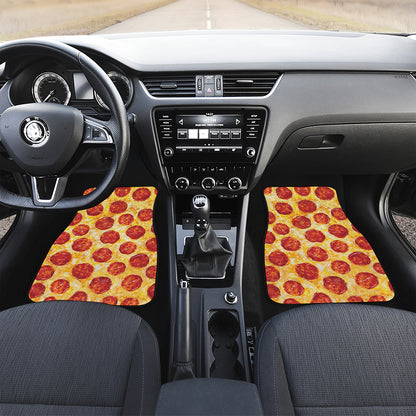 Pepperoni Pizza Print Front and Back Car Floor Mats