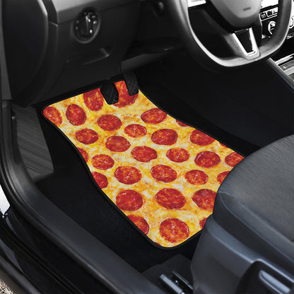 Pepperoni Pizza Print Front Car Floor Mats