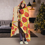 Pepperoni Pizza Print Hooded Blanket