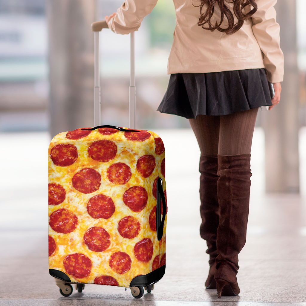 Pepperoni Pizza Print Luggage Cover