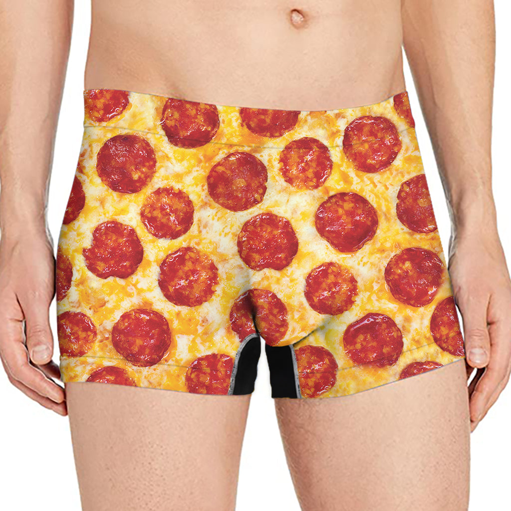 Pepperoni Pizza Print Men's Boxer Briefs