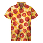 Pepperoni Pizza Print Men's Short Sleeve Shirt