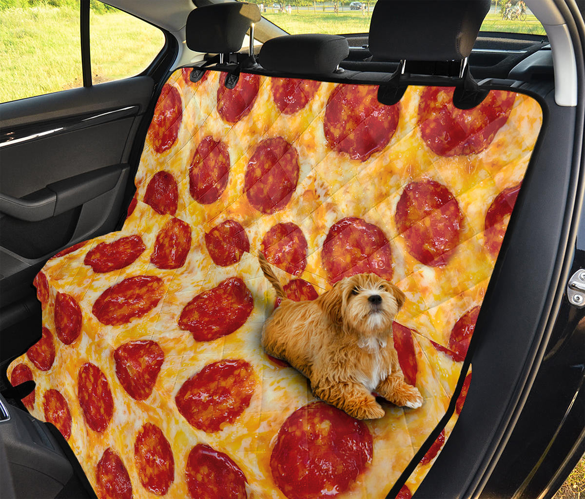 Pepperoni Pizza Print Pet Car Back Seat Cover