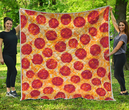 Pepperoni Pizza Print Quilt