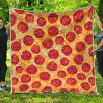 Pepperoni Pizza Print Quilt