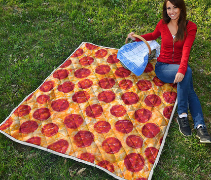 Pepperoni Pizza Print Quilt