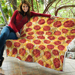 Pepperoni Pizza Print Quilt