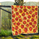 Pepperoni Pizza Print Quilt