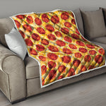 Pepperoni Pizza Print Quilt