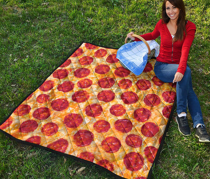 Pepperoni Pizza Print Quilt