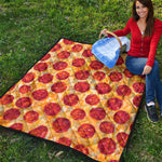 Pepperoni Pizza Print Quilt