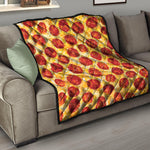 Pepperoni Pizza Print Quilt