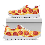 Pepperoni Pizza Print White Sneakers