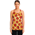 Pepperoni Pizza Print Women's Racerback Tank Top