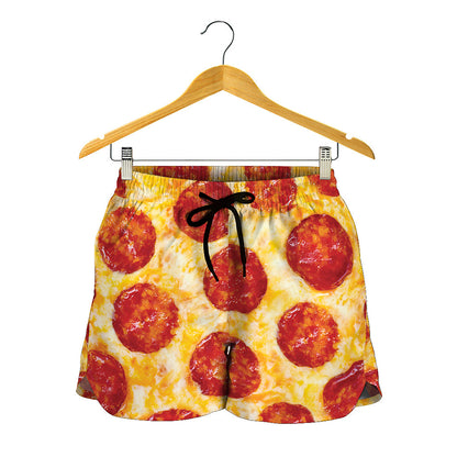 Pepperoni Pizza Print Women's Shorts