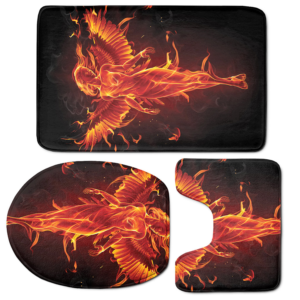 Phoenix Angel Print 3 Piece Bath Mat Set