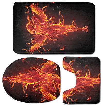 Phoenix Angel Print 3 Piece Bath Mat Set