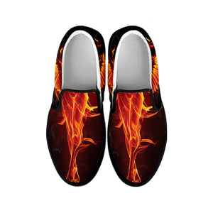 Phoenix Angel Print Black Slip On Shoes